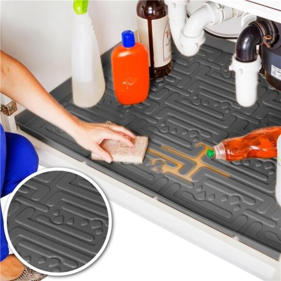 Waterproof Under Sink Mat Shelf Liner Cabinet Liner for Kitchen & Laundry